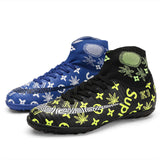 2020 new Men Soccer soccer shoes indoor Kids Cleats Training Football Boots Dropshipping High Ankle Sport Sneakers Size 34-46