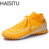 New Unisex Soccer Shoes Long Spikes TF Ankle Football Boots Outdoor Grass Cleats Kids Football Shoes chuteira futebo  Size 35-44