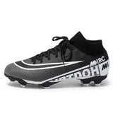 New Unisex Soccer Shoes Long Spikes TF Ankle Football Boots Outdoor Grass Cleats Kids Football Shoes chuteira futebo  Size 35-44
