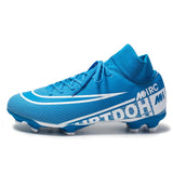 New Unisex Soccer Shoes Long Spikes TF Ankle Football Boots Outdoor Grass Cleats Kids Football Shoes chuteira futebo  Size 35-44