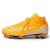 New Unisex Soccer Shoes Long Spikes TF Ankle Football Boots Outdoor Grass Cleats Kids Football Shoes chuteira futebo  Size 35-44