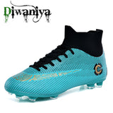 Diwaniya Men Football Boots High Ankle Soccer Shoe Women Soft Groud Man Football Shoes Botas De Futbol Socks Cleats Training