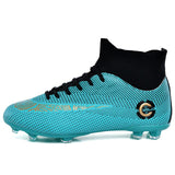 Diwaniya Men Football Boots High Ankle Soccer Shoe Women Soft Groud Man Football Shoes Botas De Futbol Socks Cleats Training