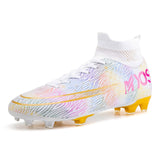 new Outdoor Hot Sale Mens Soccer Cleats High Ankle Football Shoes Long Spikes Outdoor Training Boots Men Women Soccer Shoes