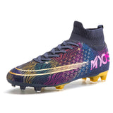 new Outdoor Hot Sale Mens Soccer Cleats High Ankle Football Shoes Long Spikes Outdoor Training Boots Men Women Soccer Shoes
