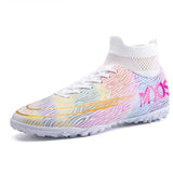 new Outdoor Hot Sale Mens Soccer Cleats High Ankle Football Shoes Long Spikes Outdoor Training Boots Men Women Soccer Shoes