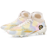 2020 new Turf white Men Soccer Shoes Kids Cleats Training Football Boots Dropshipping High Ankle Sport Sneakers Size 35-45