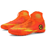 2020 new Turf white Men Soccer Shoes Kids Cleats Training Football Boots Dropshipping High Ankle Sport Sneakers Size 35-45