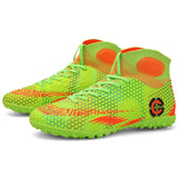 2020 new Turf white Men Soccer Shoes Kids Cleats Training Football Boots Dropshipping High Ankle Sport Sneakers Size 35-45