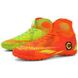 2020 new Turf white Men Soccer Shoes Kids Cleats Training Football Boots Dropshipping High Ankle Sport Sneakers Size 35-45