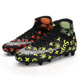 2020 new Turf white Men Soccer Shoes Kids Cleats Training Football Boots Dropshipping High Ankle Sport Sneakers Size 35-45