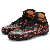 2020 new Turf white Men Soccer Shoes Kids Cleats Training Football Boots Dropshipping High Ankle Sport Sneakers Size 35-45