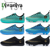 Diwaniya Professional Unisex Soccer Shoes Long Spikes TF Ankle Football Boots Outdoor Grass Cleats Football Shoes Size 33-45